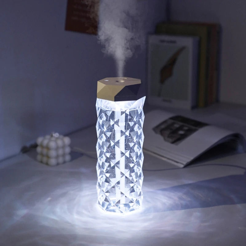 New Crystal Humidifier USB Table Lamp Bedroom Bedside Lamp Desktop Atmosphere Lamp Aromatherapy Machine Spray Water Replenisher Oasis Select 400ML