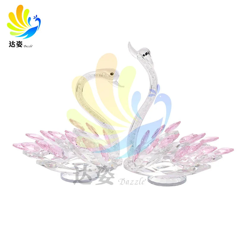 Crystal Swan Creative Living Room Porch Decoration TV Cabinet Wine Cabinet Window Home Decoration Crystal Crafts Oasis Select