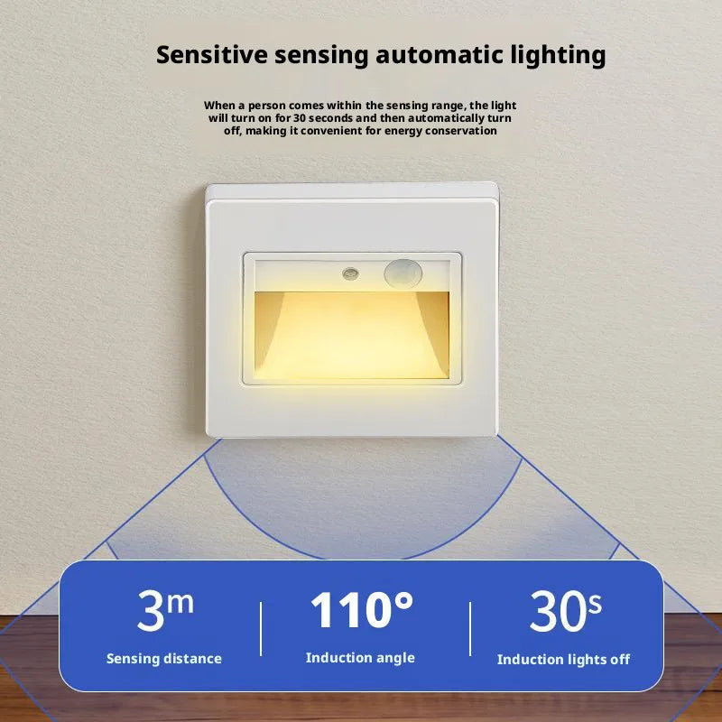 86-Type Recessed LED Night Light with Motion Sensor | Step Light