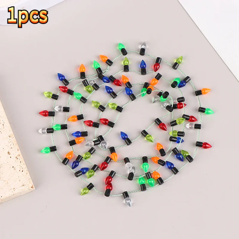 One Or 2pcs 1m Dollhouse String Lights Mini Furniture Accessories Fake Lights String Christmas Party Decoration Oasis Select MR-04
