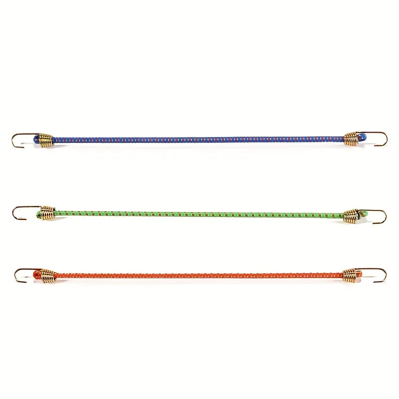 3/6/12 PCS Latex Bungee Cords with Steel Hooks Stretchy Elastic Straps for Tarp Canopy Motorcycle Cargo Party Ornament Hanging Oasis Select 3pcs