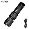 Rechargeable LED Tactical Flashlight – Zoomable & Waterproof