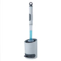 Soft Bristle Toilet Brush Set with Holder Long Handle Plastic Household WC Cleaning Tool for Bathroom Deep Toilet Cleaning Oasis Select white