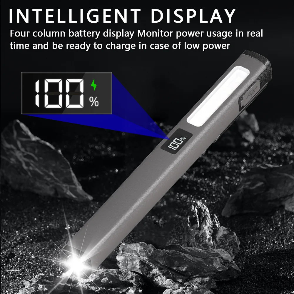 3 Light Source Flashlight Rechargeable Medical Pocket Penlight Magnetic Work Lighting Repair Medical Warning Pen Lamp with Clip Oasis Select
