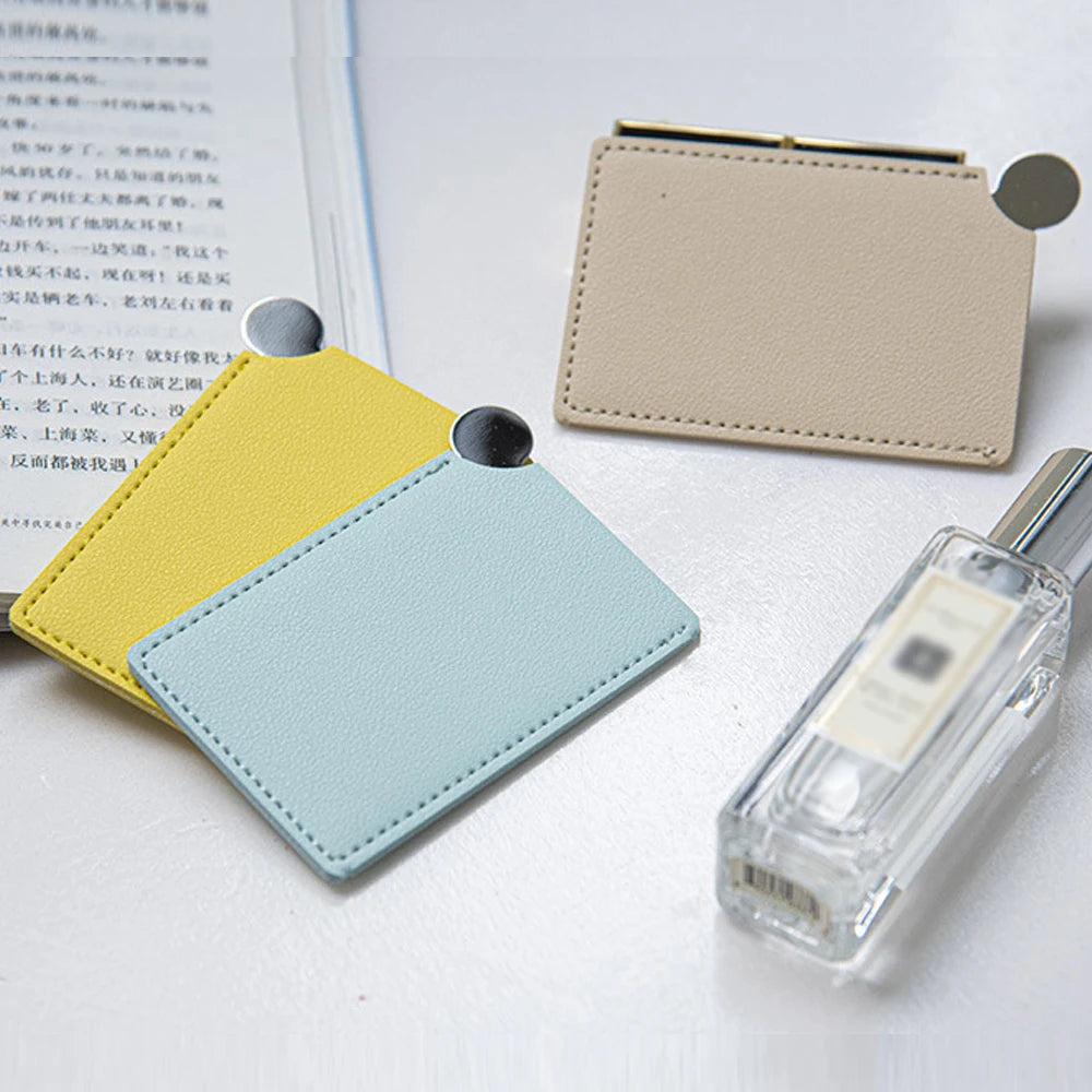 1pc Portable Mini Stainless Steel Unbreakable Makeup Pocket Mirror Cosmetic Mirror Cute Makeup Hand Pocket Mirror Oasis Select