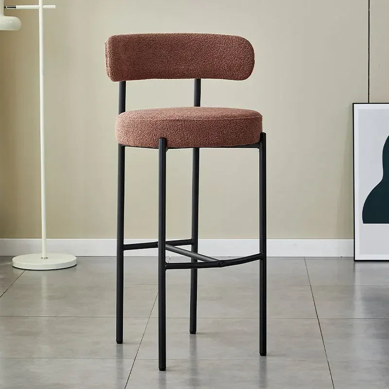 Multi-functional Bar Chair Stainless Steel Bar Milk Tea Shop High Chair French Cream Style Designer Bar Chair Bar Stool Durable Oasis Select