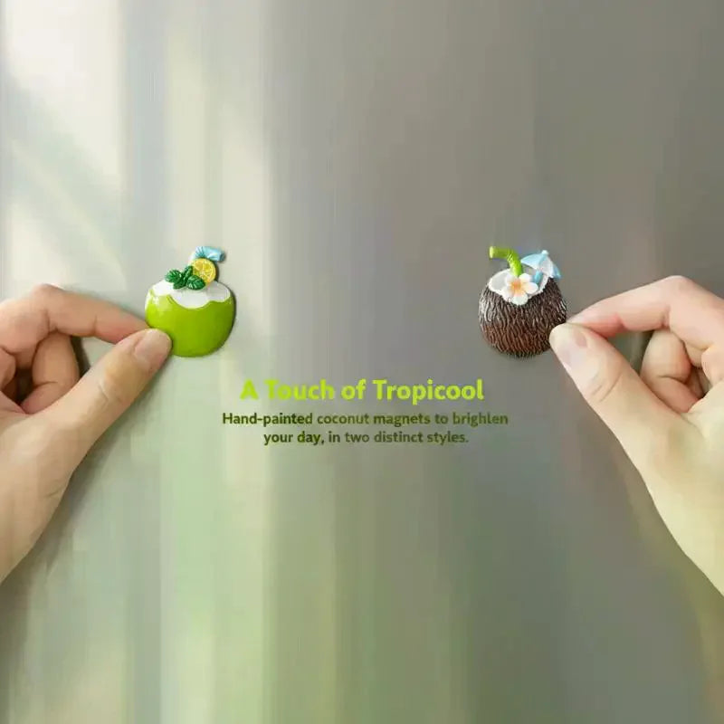 Refrigerator Magnets Cute Resin Refrigerator Sticker Summer Coconut Refrigerator Magnet Sticker Oasis Select
