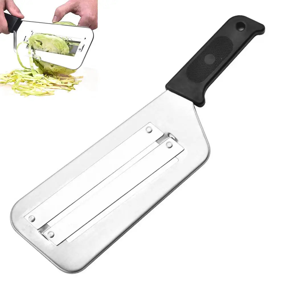 Dual-Blade Stainless Steel Cabbage Shredder & Vegetable Slicer