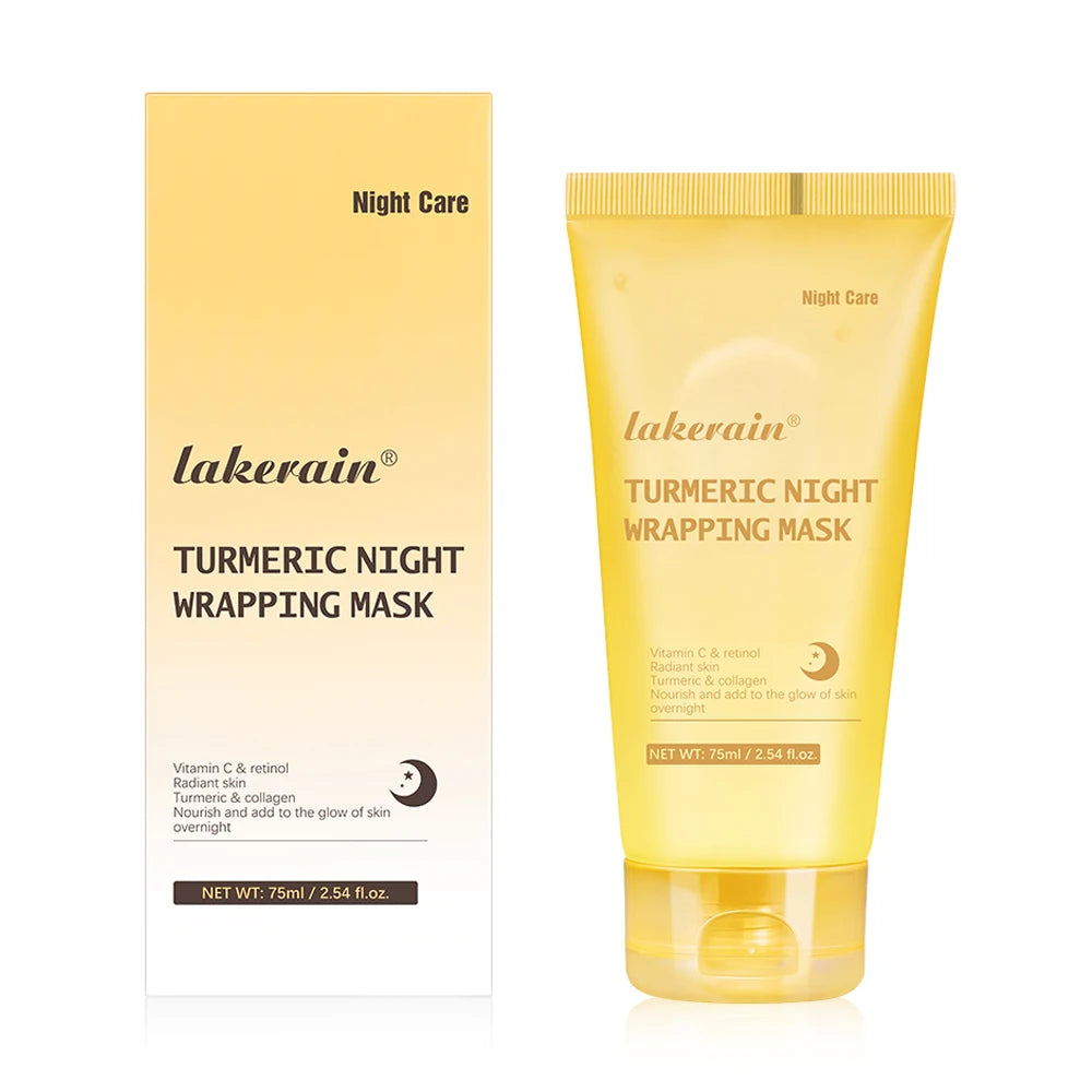 Peelable Effect Turmeric Night Wrapping Mask Smooths Roughness Skin Radiance Elasticity Moisturizing Brightening Face Mask Oasis Select 1pcs