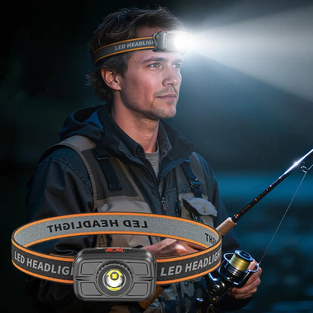SUPERFIRE Mini Powerful Hiking Camping Headlamp USB C Rechargeable Head Light LED Sensor Headlight Front Head Lamp For Working Oasis Select
