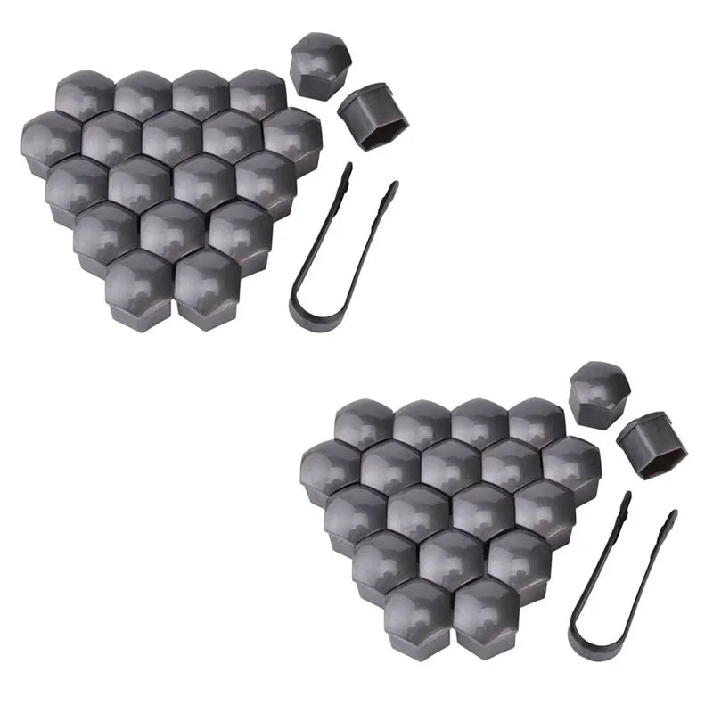 20/40/60/80pcs Car Wheel Nut Cap 17/19/21mm Protective Cap Rust Proof Wheel Hub Screw Cover Tire Nut Bolt External Decoration Oasis Select 40pcs-Gray 19mm