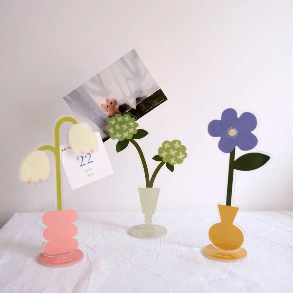 Creative Flower Shaped Photo Clip Card Holder Table Number Holder Note Holder Cute Wedding Party Desktop Decoration Card Clamp Oasis Select