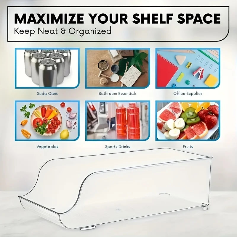Household Refrigerator Storage Box, Kitchen Refrigerator Large Capacity Stacked Storage Rack, Organizing Water, Snacks, and Cans Oasis Select