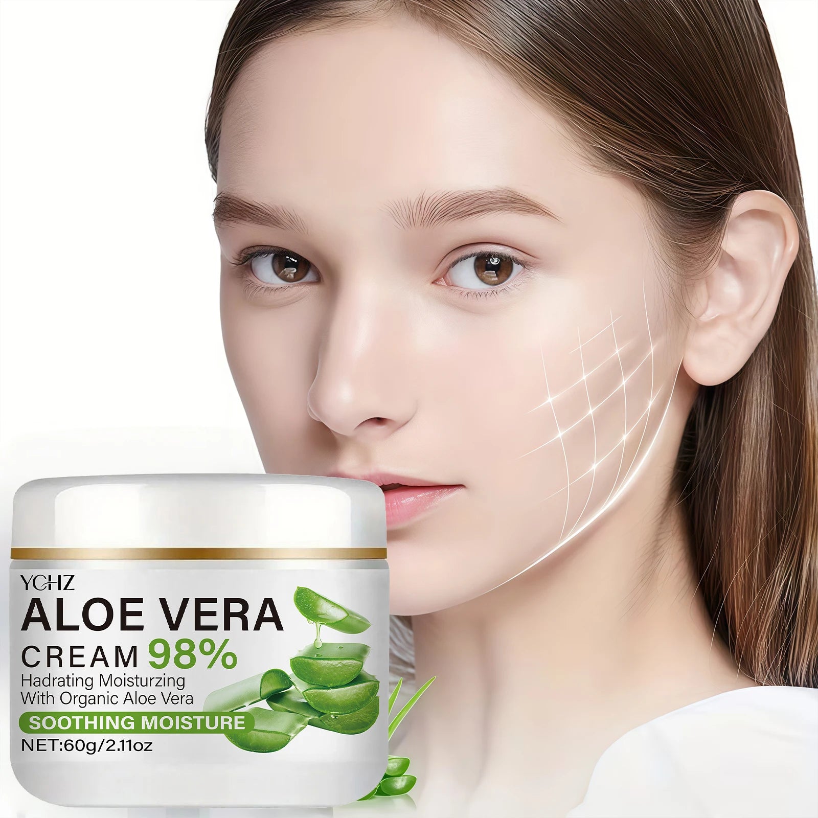 YCHZ 98% Aloe Vera Face Cream – Daily Hydrating Moisturizer