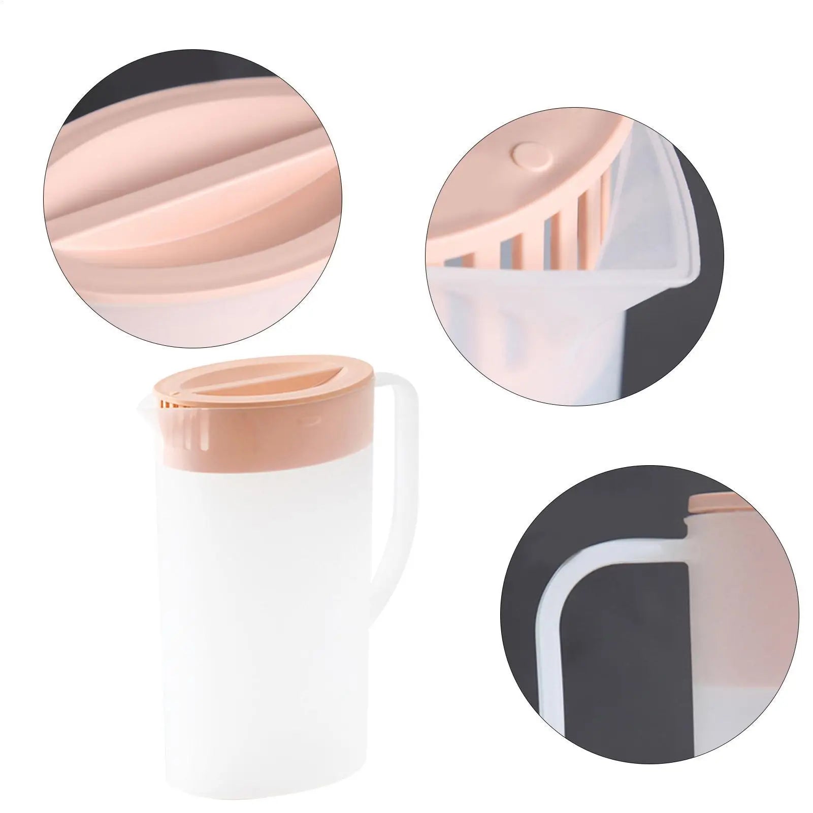 Cold Kettle Large Water Pitcher With Handle And Lid Heat Resisttant Cold Hot Kettle Large-capacity Tea Pitcher Water Juice Jug Oasis Select