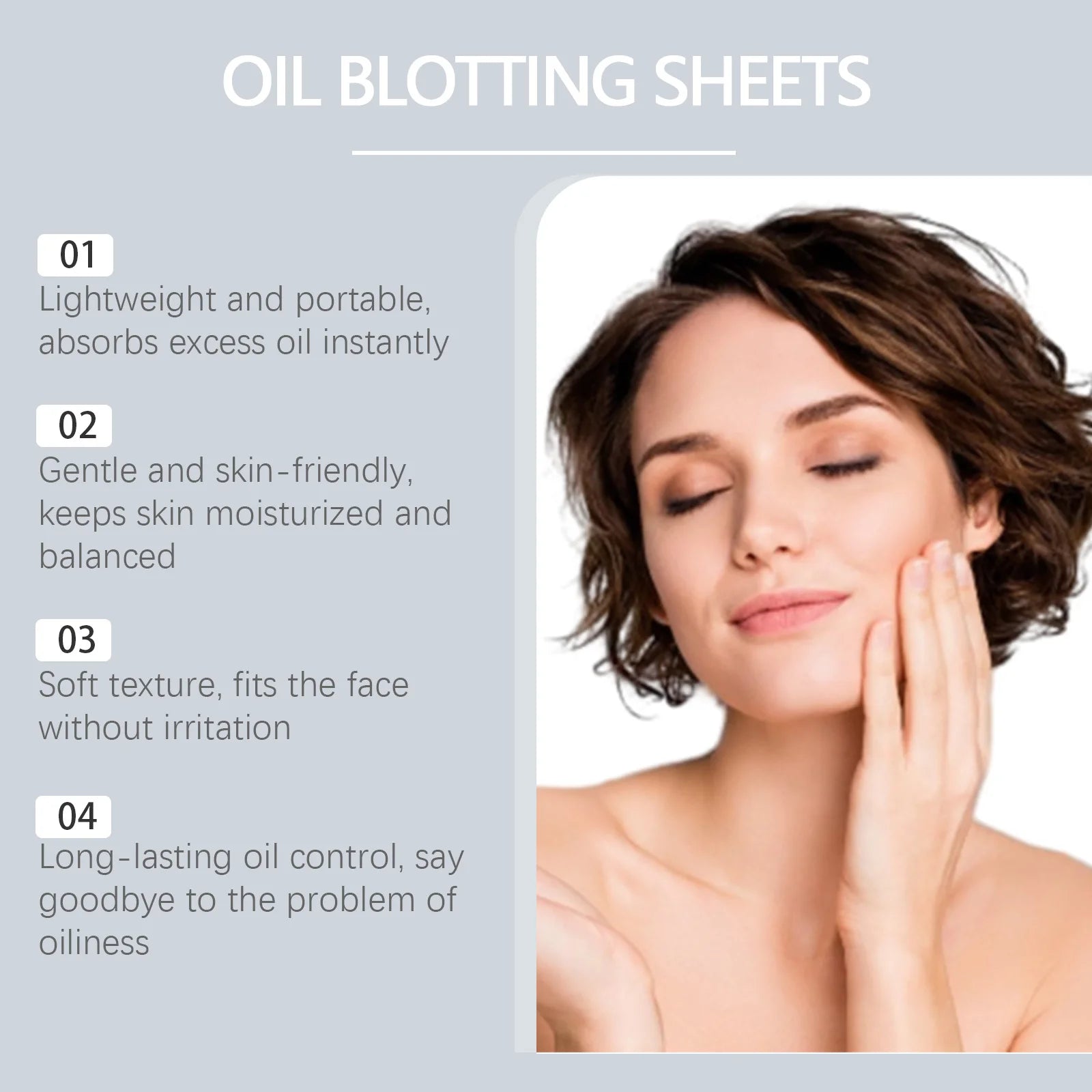 100pcs Bamboo Charcoal Oil Blotting Paper Facial Oil Absorbing Sheets Matte Face Oil Control Portable & Gentle for Oily Skin Oasis Select