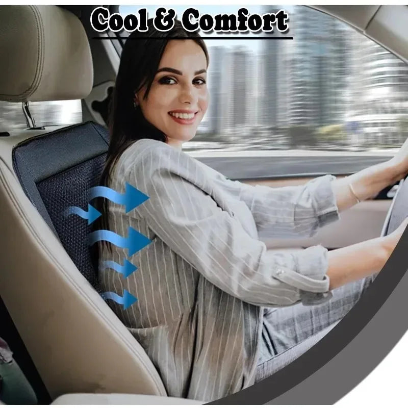 Summer Car Cool Air Seat Cushion Refrigerated DC 12V/24V Car Seat Covers Set with Fan Fast Blowing Ventilation Seat Cooling Pat Oasis Select