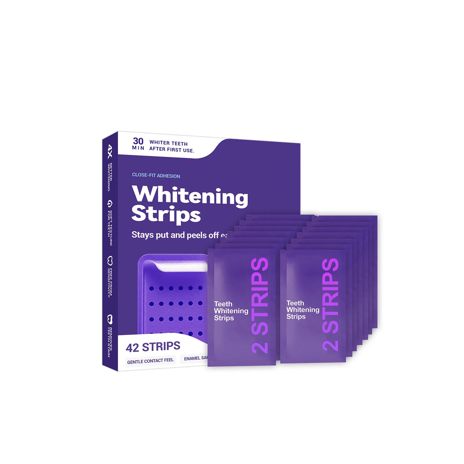 Purple Teeth Whitening Strips Brighteni Tooth Improve Dental Yellowing Bright Smile Cleaning Oral Hygiene Teeth Bleaching Strip Oasis Select 42 Strips boxed