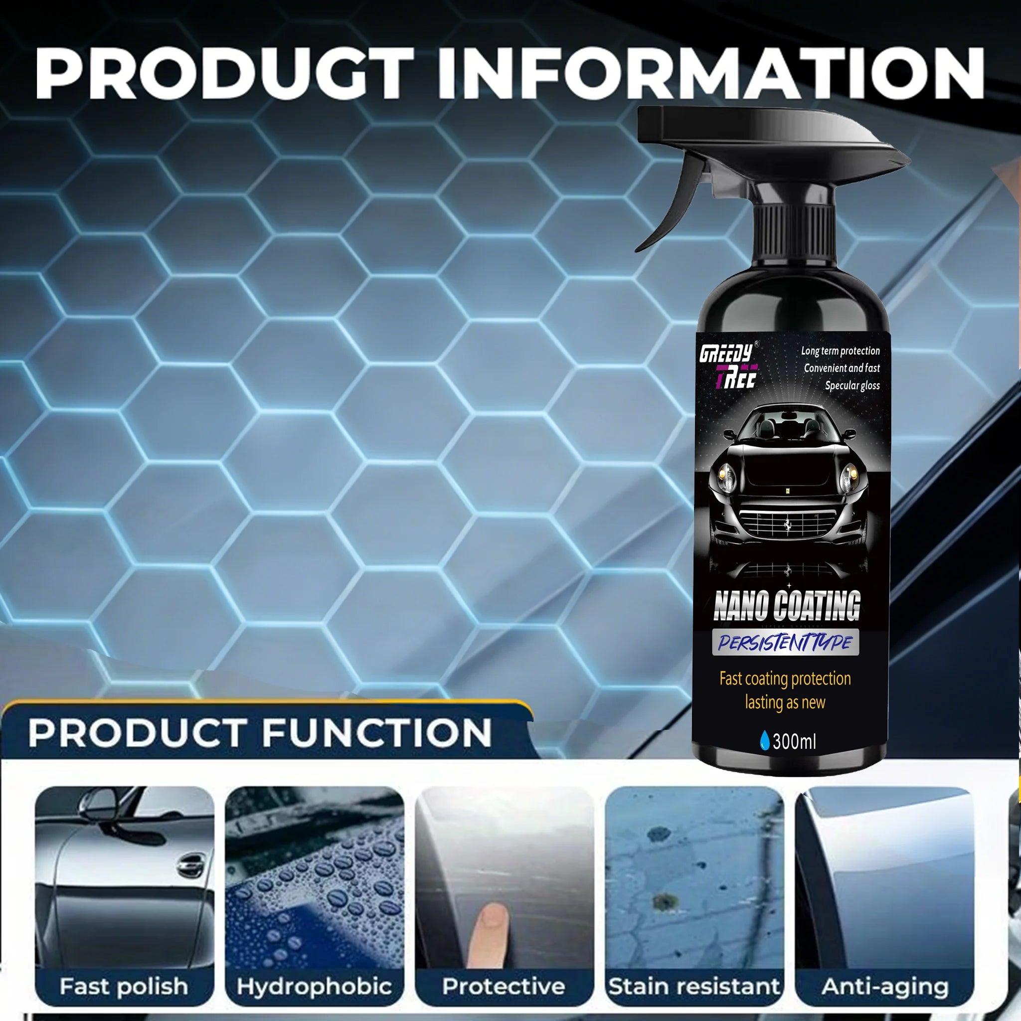 Car Ceramic Nano Coating 300ml – Waterproof Paint Protector Ceramic Car Coating Oasis Select