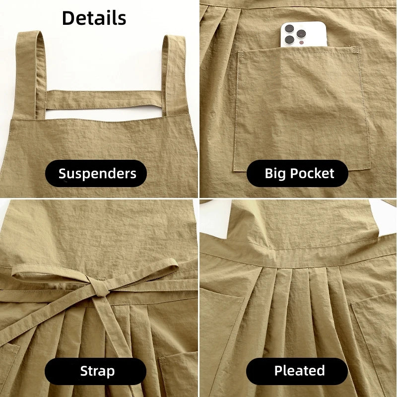 Nordic Florist Apron Cotton Gardening Coffee Shops Kitchen Aprons For Women Cooking Baking Restaurant Retro Pinafore Oasis Select