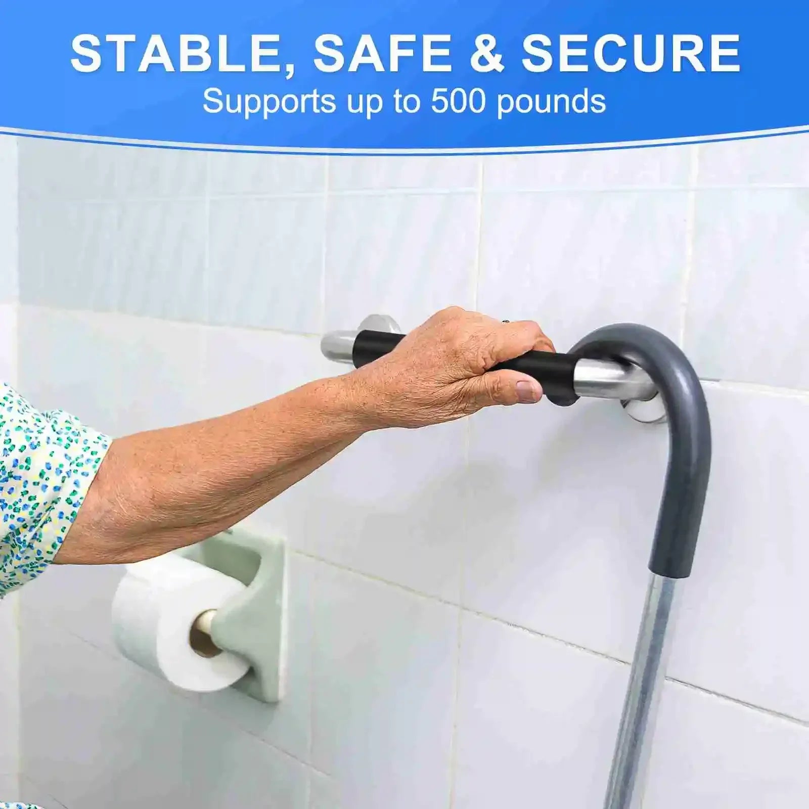 1PC Grab Bar for Bathtubs and Showers 304 Stainless Steel Silicone Anti Slip Bathroom Safety Handle for Elderly Senior Oasis Select