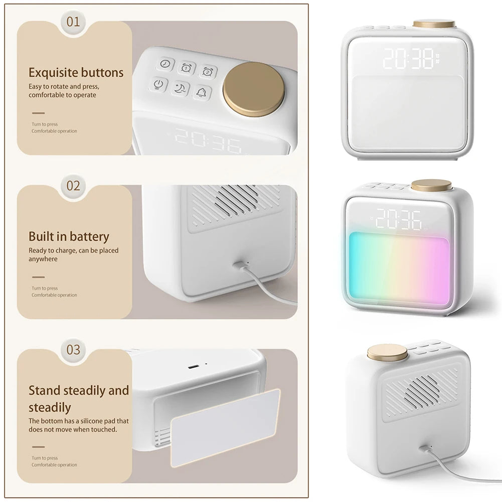 7-Color Night Light Alarm Clock | Wake-Up Light & White Noise