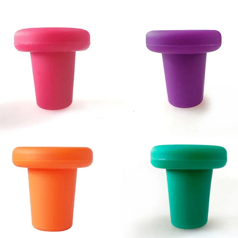 1/2/3/4pcs Silicone Bottle Stoppers Creative Wine Stoppers Bottle Caps Bar Preservation Tools Safe Healthy Home Bar Accessories Oasis Select 4pcs mix