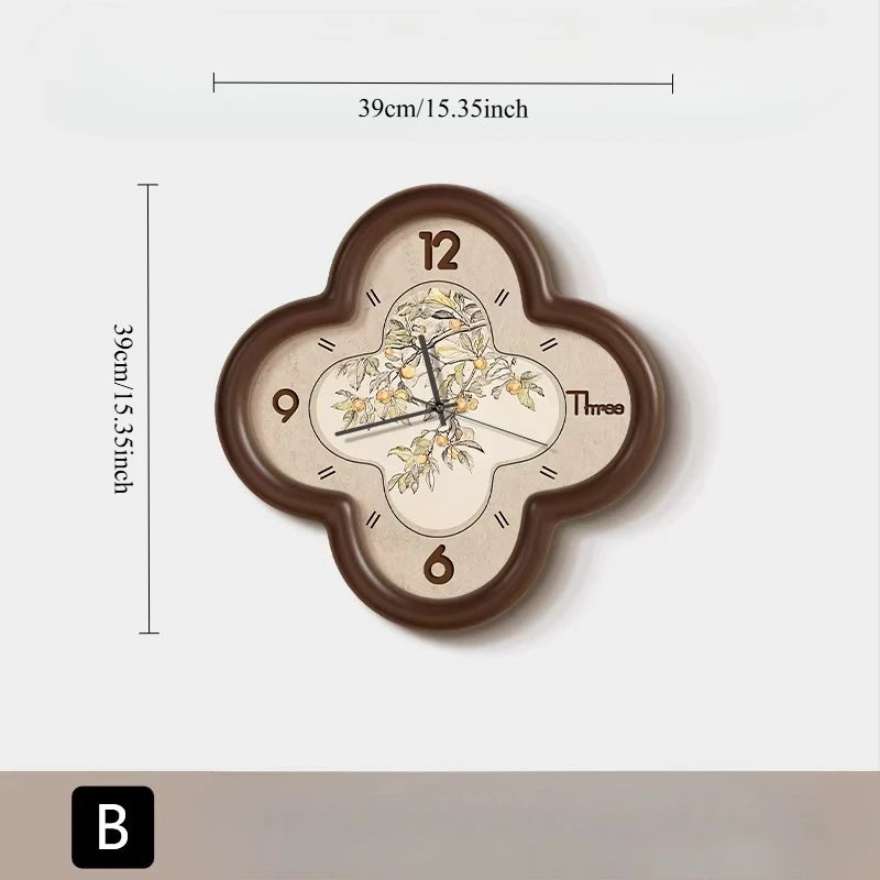 No Drill Wall Clock 2025 New Design Creative Silent 3D High End Vintage Wall Mounted Clock for Living Room and Dining Room Oasis Select B 39cm x 39cm
