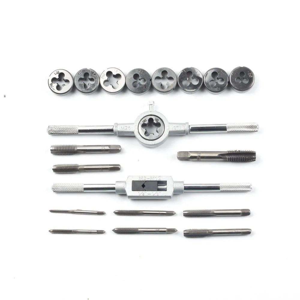 Metric Tap & Die Set 8/12/20Pcs M3–M12 Thread Cutting Kit Tap & Die Set Oasis Select