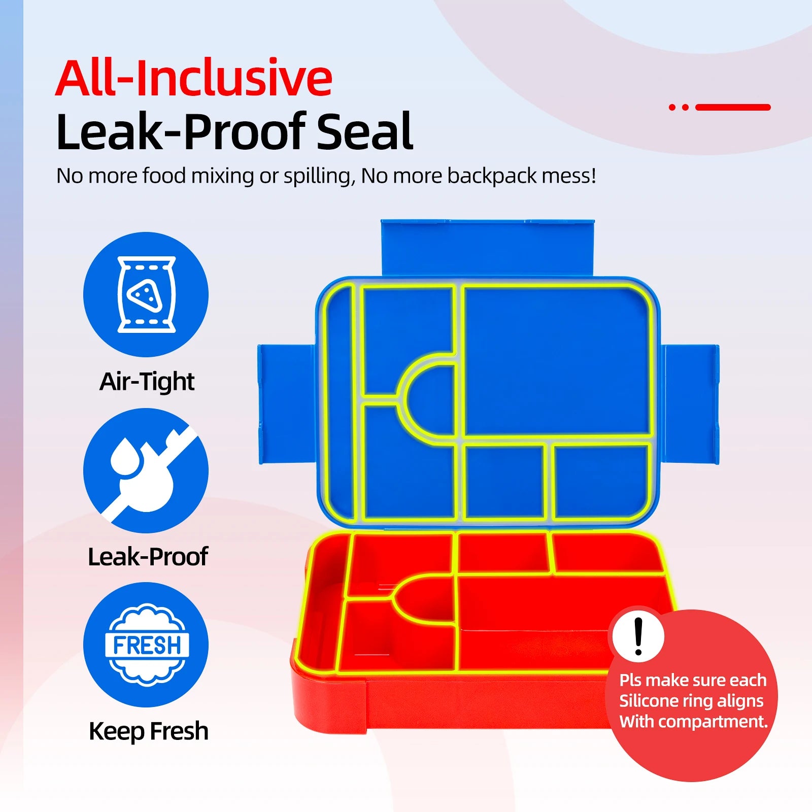 Kids Leakproof Bento Box – Divided Microwave-Safe Lunch Container Kids Bento Lunch Box Oasis Select