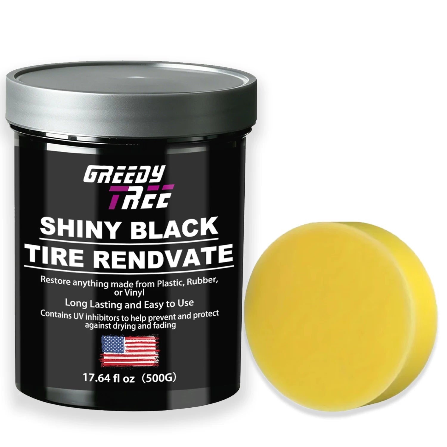 Shiny Black Tire Renovator, Tire Shine & Restorer for Tires, Plastic, Rubber, Vinyl, Long Lasting UV Protection, Prevents Drying Oasis Select tire wax 500g 500ml 1