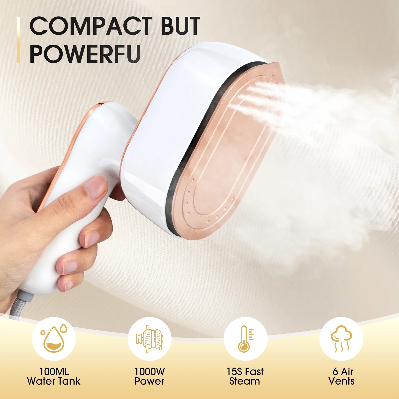 URGGU Handheld Steam Iron LCD & Steam Brush | Portable Mini Iron
