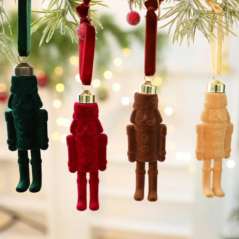 Flocked Nutcracker Soldier Christmas Tree Ornament | Holiday