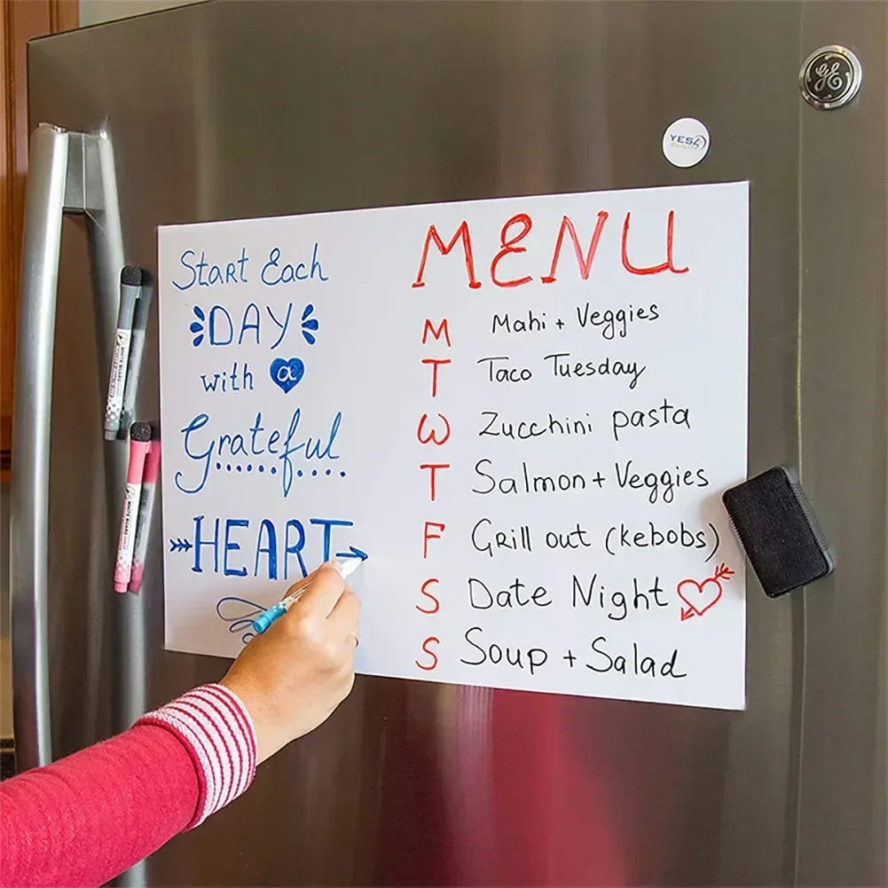 A3/A4 Magnetic Fridge Whiteboard – Dry Erase Memo Board