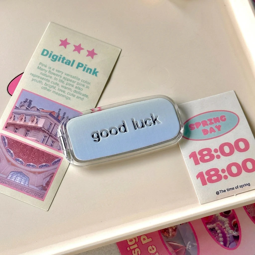 Pink Makeup Mirror Folding Invisible Cartoon Phone Holder Cute And Portable Back Sticker New Desktop Universal Adhesive Support Oasis Select Style 5