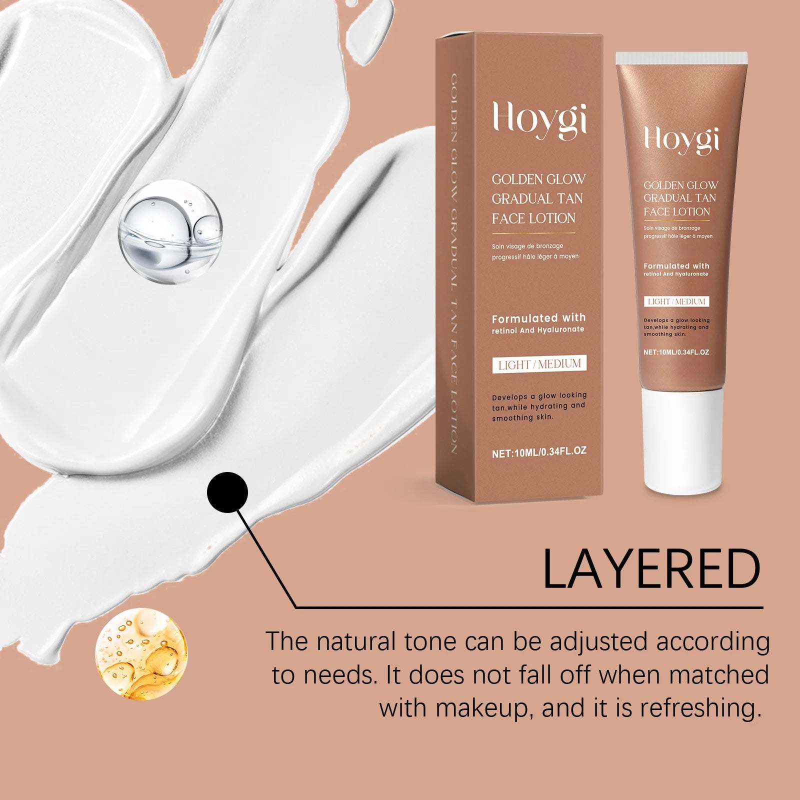 Self-Tanning Lotion Sunless Self Tanner for Face Body Waterproof Long-Lasting Glow Body Bronzer Even Skin Tone Bronzing Lotion Oasis Select