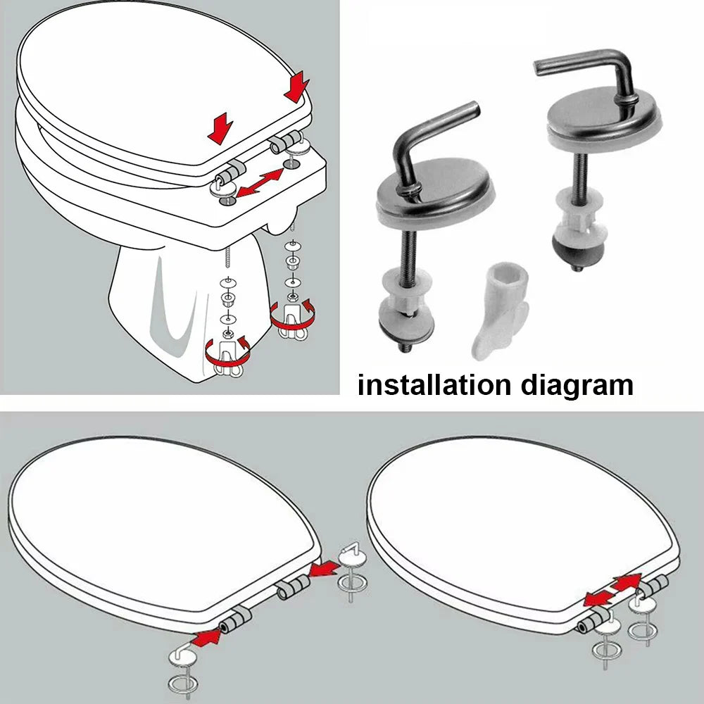 Stainless Steel Toilet Seat Hinge Flush Toilet Cover Mounting Connector Toilet Lid Hinge Mounting Fittings Replacement Parts Oasis Select