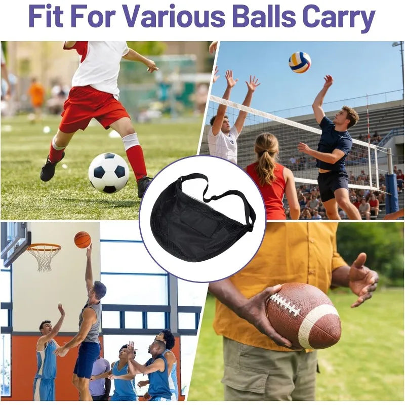 Anti-Tear Mesh Durable Single Ball Bag Fits Size 7 Basketball Soccer Volleyball Crossbody Carrier With Adjustable Strap & Zipper Oasis Select