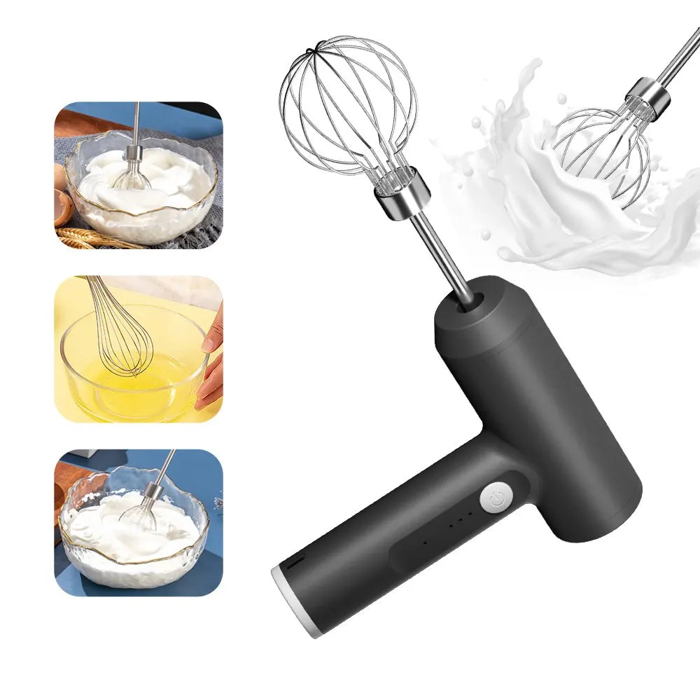 Wireless Electric Egg Beater – 3-Speed Portable Food Mixer