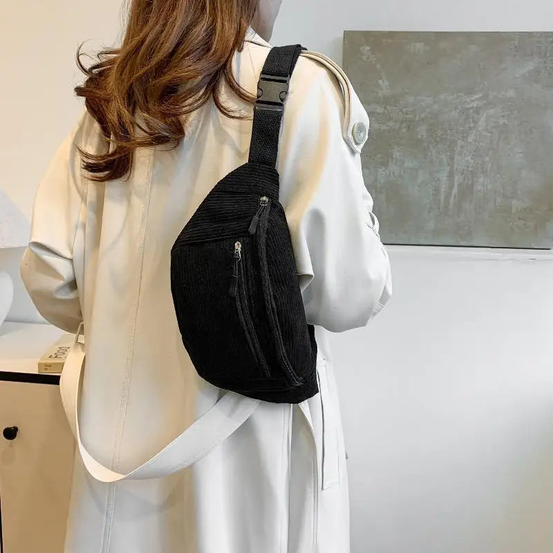 Women's Corduroy Fanny Pack | Crossbody Waist & Chest Bag