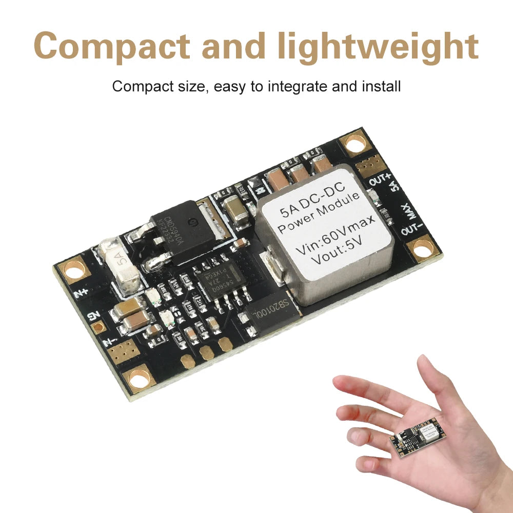 DC-DC 6.5V-60V to 5V 12V Voltage Stabilizing Step-Down Module Mini-Low-Profile Buck Converter Power Supply Oasis Select