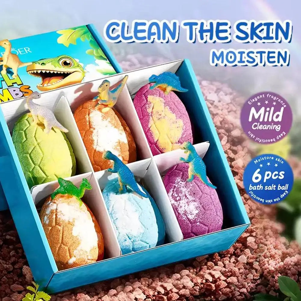 6PCS Bath Bombs for Kids Toddler with Dinosaur Eggs Inside, Fizzy Spa Balls Gift Set, Handmade Bubble Fun Relaxing Holiday Gift Oasis Select