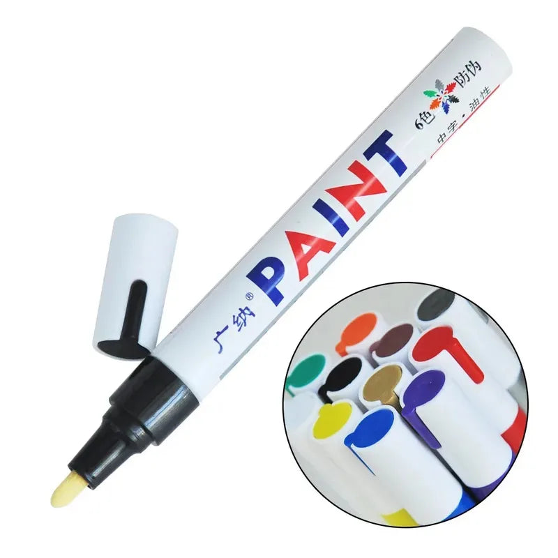 1/2pcs Oily Painting Pen Waterproof Permanent Graffiti Touch Up Tyre Marker Auto Rubber Tire Tread Mark Pen For Bike Cars Metal Oasis Select