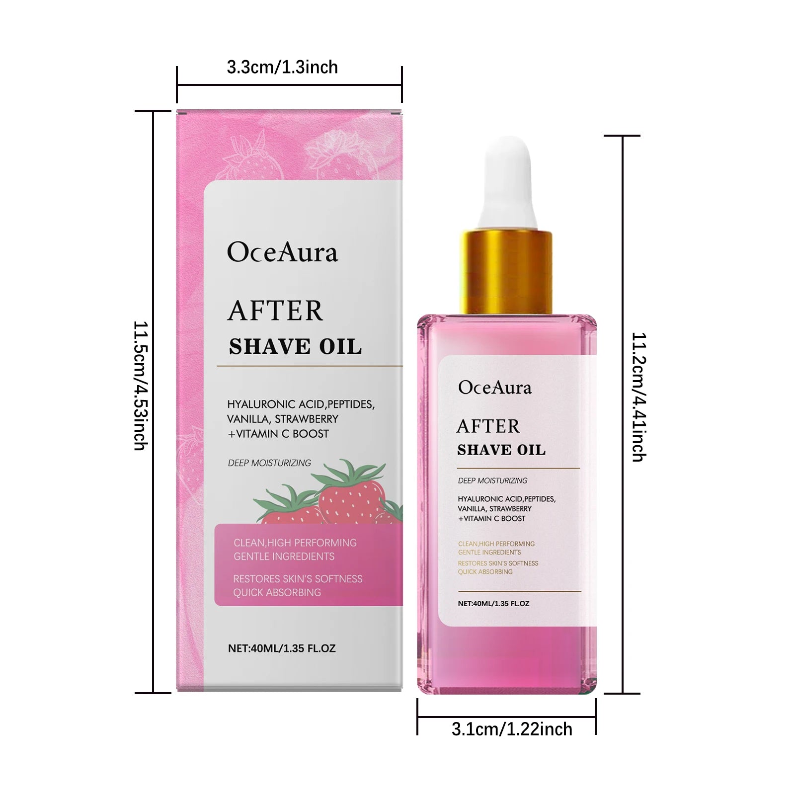 OceAura Strawberry After Shave Oil – Soothing & Moisturizing After Shave Oil Oasis Select