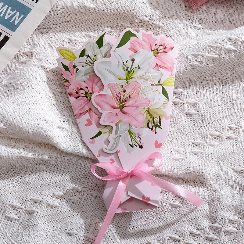 Bulk Blank Note Cards Bouquet Greeting Card Flower Modeling Birthday Gift Decoration Card Stereo Creative Easter for Daughter Oasis Select D One Size