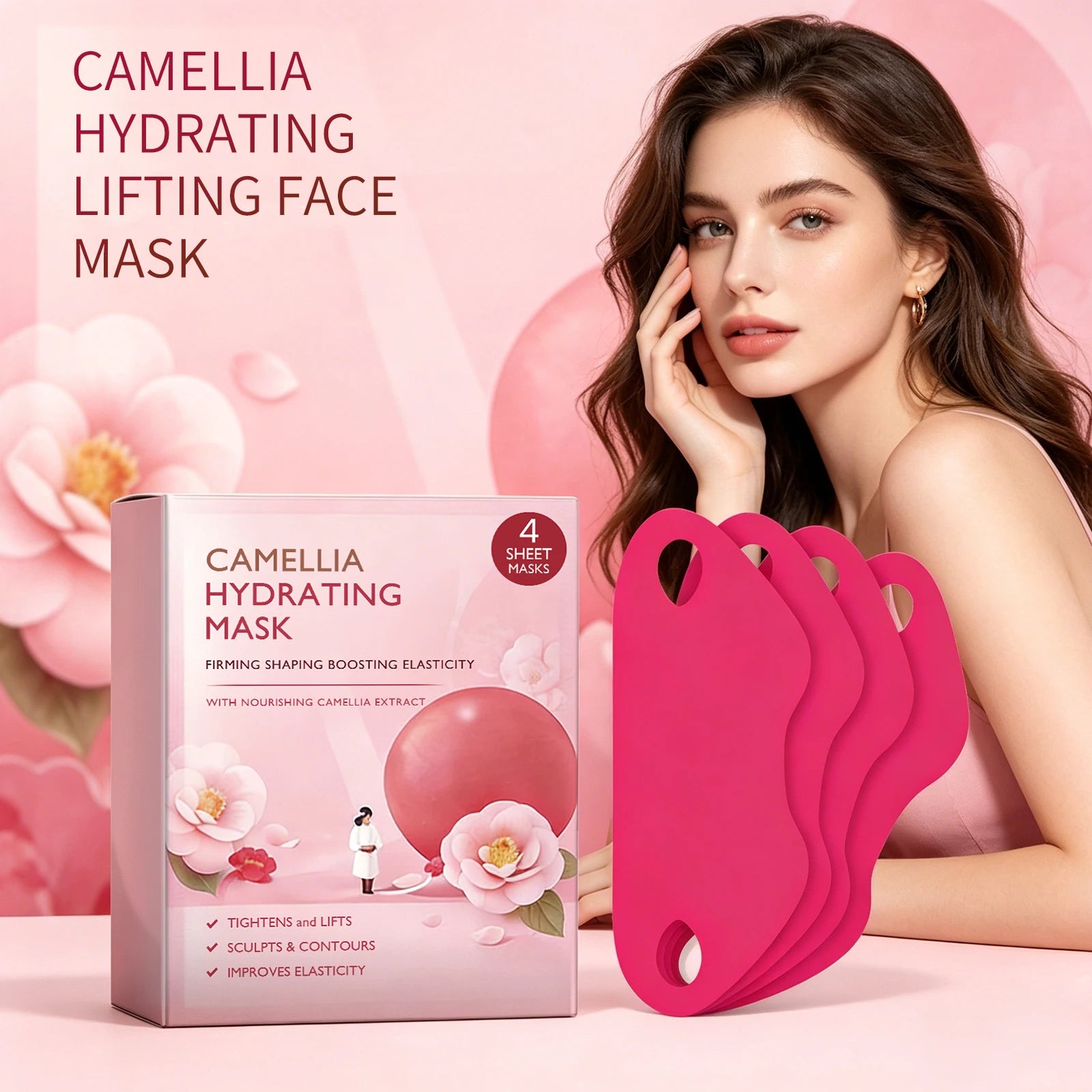 New Facial Mask Lifting Reduce Double Chin Slimming Bandage Face Chin Tightening Ear Hook Patches Women Beauty Korean Skin Care Oasis Select