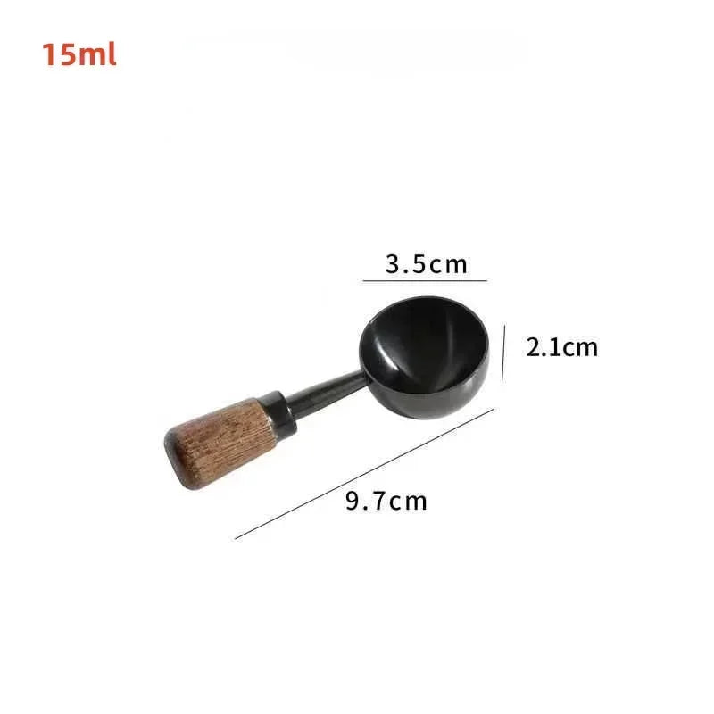 Wooden Measuring Spoon Scoop with Long Handle Bar Kitchen Household Tools High Baking Tool Coffee Powder Measuring Spoon Oasis Select Black-short-15ml