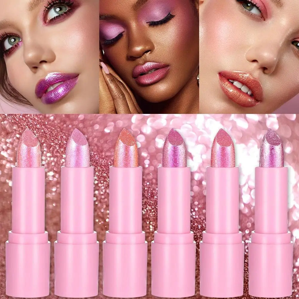 Metallic Pink Glitter Lipstick – Shimmer Long-Lasting Lip Gloss Shimmer Lip Gloss Oasis Select