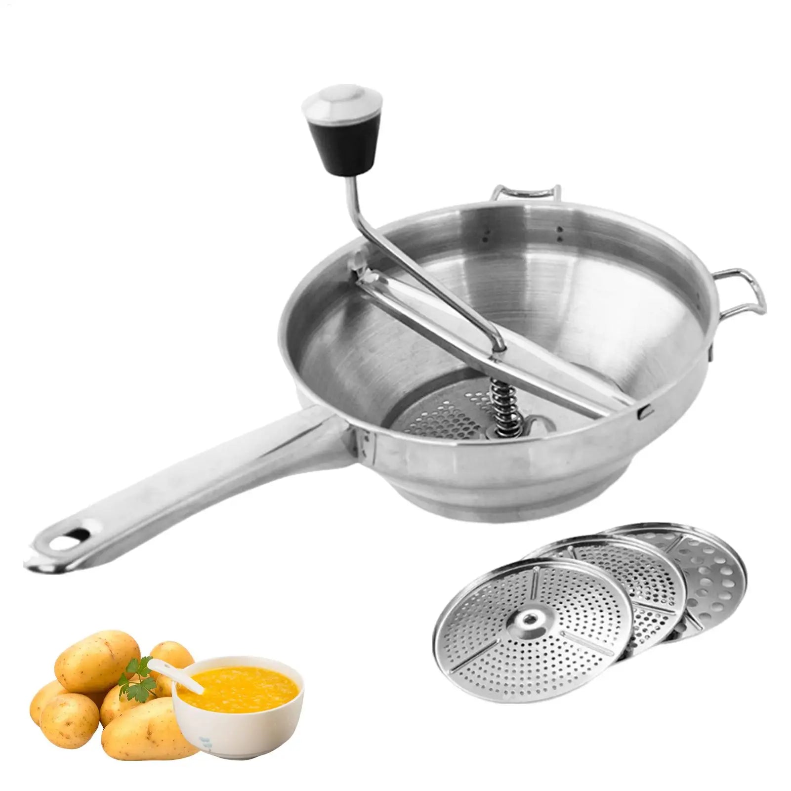 Stainless steel manual potato blender with handle Metal food grinder masher mud press vegetable and fruit food processor Oasis Select