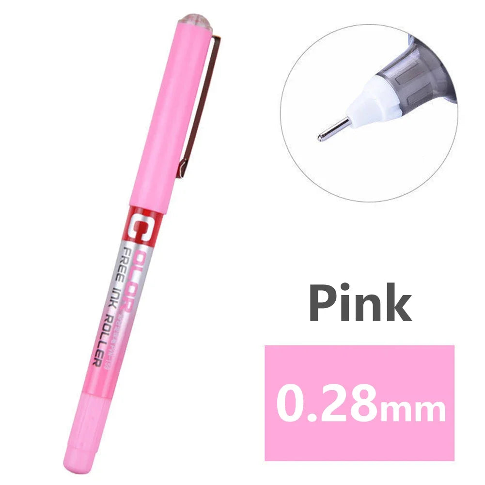 Fine Nib Gel Pen Student School Office Stationery 0.28mm/0.38m/0.5mm Fine Nib Gel Pen Big Ink Capacity Ballpoint Pen Drawing Pen Oasis Select 0.28mm Pink
